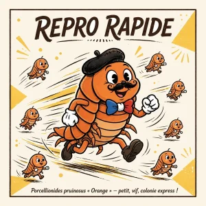 Porcellionides pruinosus Orange, reproduction rapide